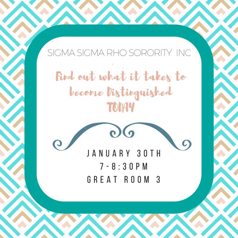 Interested in learning about how to become Distinguished? Then don't forget to come to GDI TODAY in Great Room 3 from 7-8:30 pm! #ECU #ΣΣP