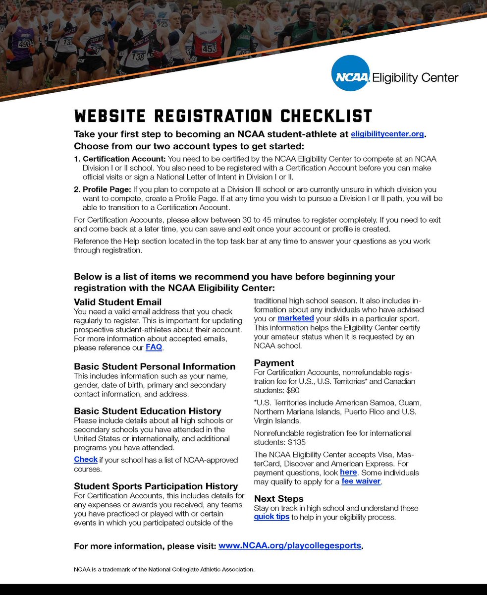 ncaaec's tweet photo. Make your registration easier. 

See our guide to register: https://t.co/qS4AiNvkTN 

And use our checklist: https://t.co/9e1kuhsarQ https://t.co/tqGDzgul9Z