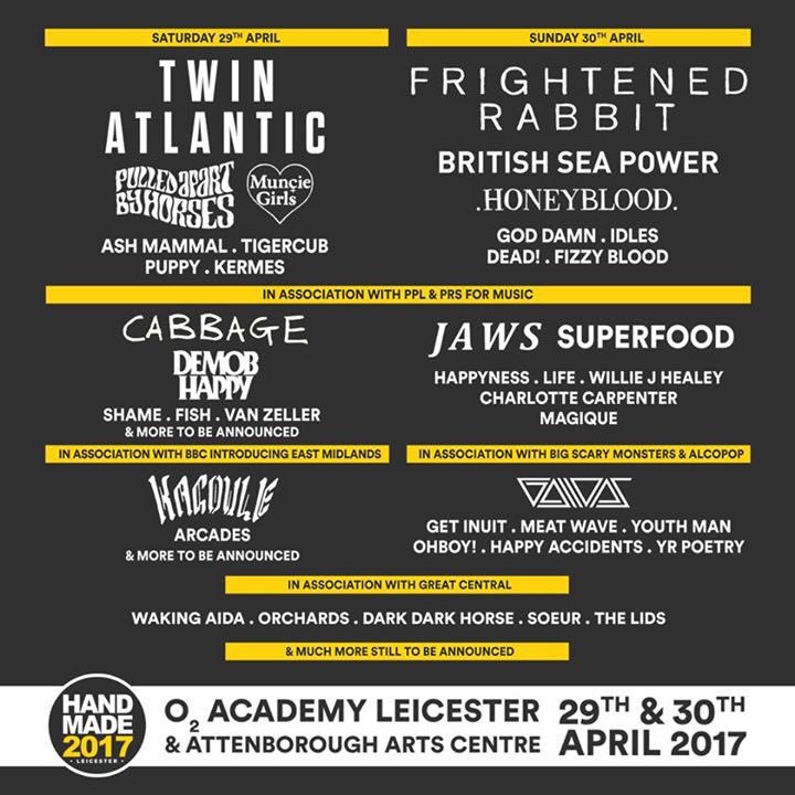 Some great bands featuring on the <a href="/HandmadeTotally/">Handmade Festival</a> Line Up!