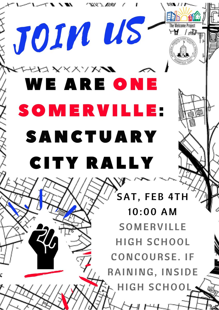 AllAbout02143's tweet photo. Join us at the We are One: Somerville Sanctuary City Rally on Feb. 4. Show your support for our Sanctuary City. https://t.co/fjnyJYgmyl https://t.co/zl0dD88pO9