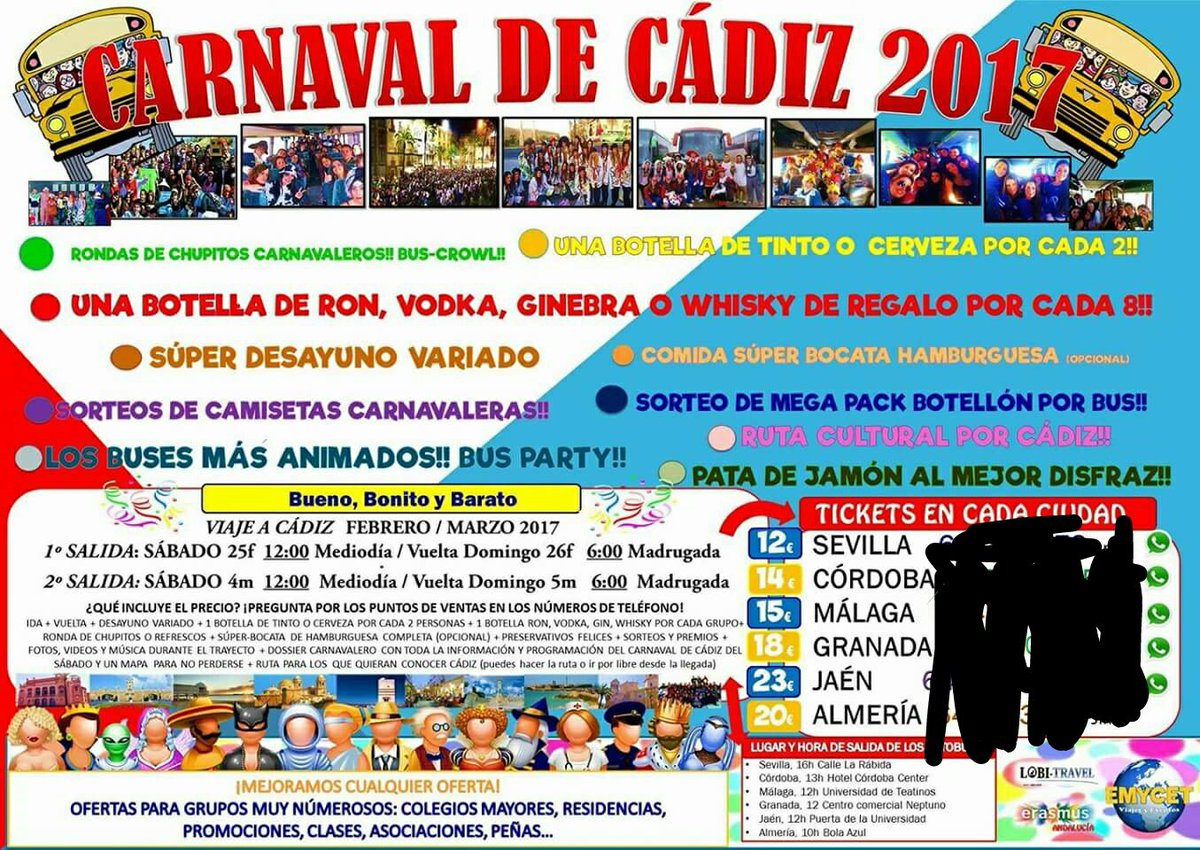 RRPP_GRANADA's tweet photo. Ya vienen los carnavales de Cadiz , piensas perdertelos? 🎉🎊 https://t.co/PjkFrStk6C