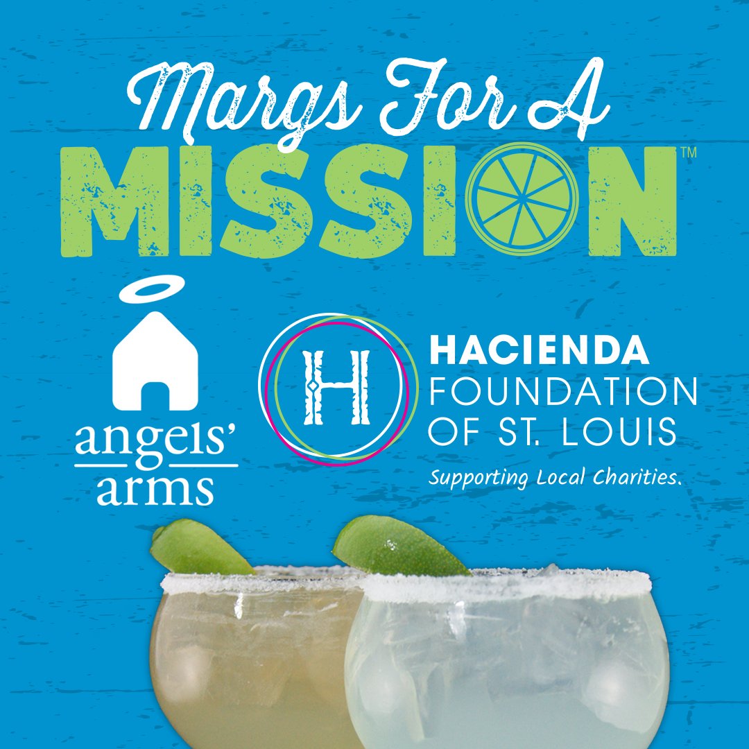 haciendastl's tweet photo. Join us today from 6-8pm for a Happy Hour to benefit @AngelsArmsSTL for our #MargsforAMission Monday. https://t.co/rOQVCKFnPk https://t.co/fYiQi9ruNW