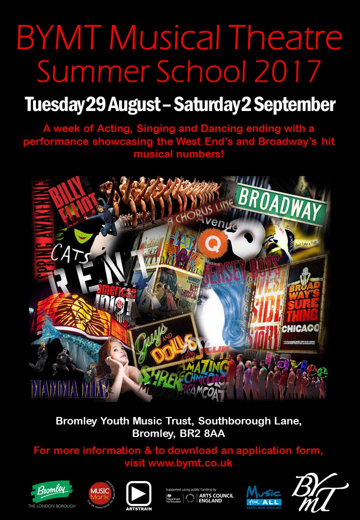 We are now taking bookings for our annual @BYMT_MT Summer School! Book here: bymt.co.uk/courses.cfm