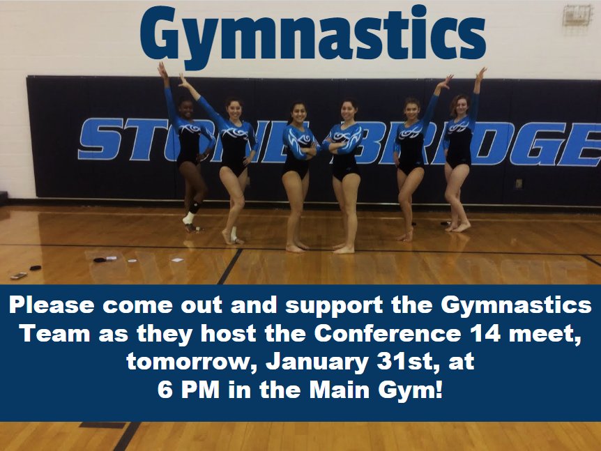 BulldogAnnounce's tweet photo. Please come out and support the Gymnastics Team as they host the Conference 14 meet, tomorrow, January 31st, at 
6 PM in the Main Gym! https://t.co/Kg9PefbJOQ