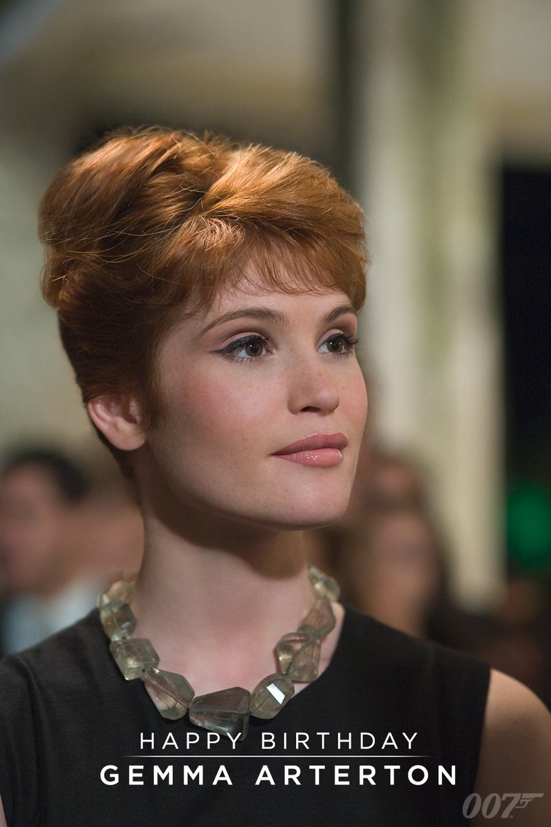 007's tweet photo. Happy Birthday to @GemmaArterton. She played Agent Fields in QUANTUM OF SOLACE (2008). https://t.co/BHI7qUaOzp