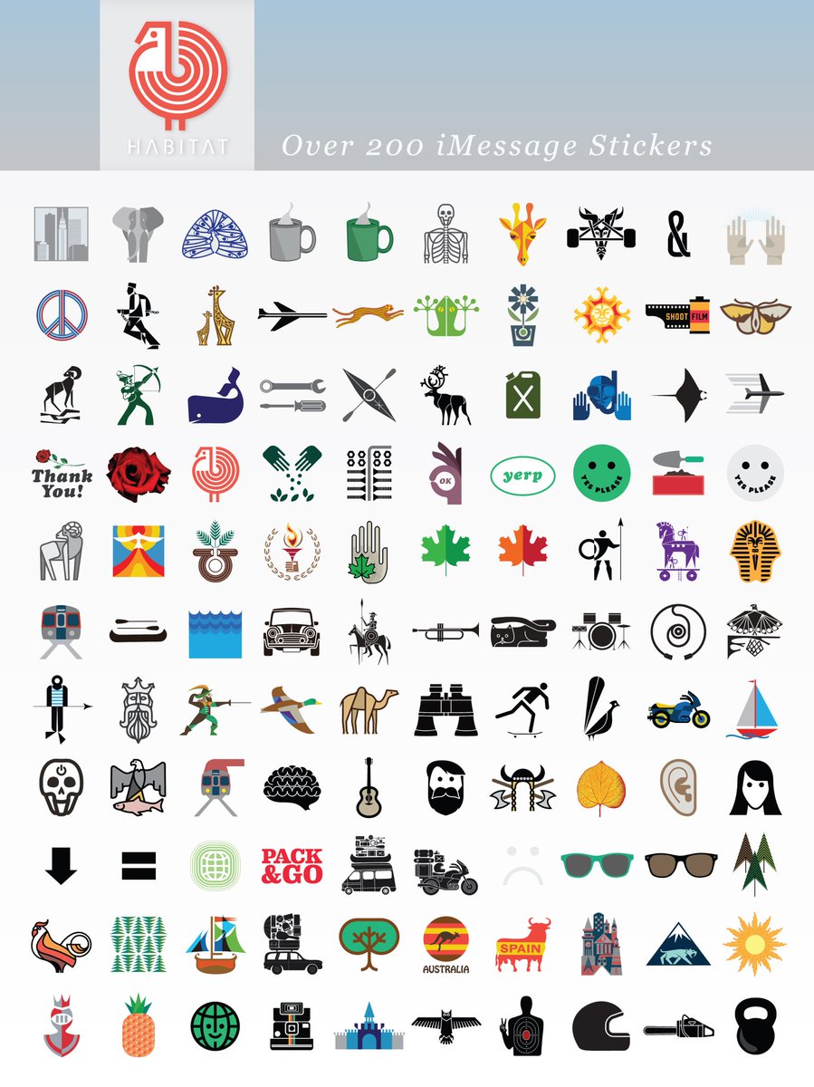 JoeCastrucci's tweet photo. @HabitatSkate iMessage stickers available on App Store now! For use in iPad, iPhone, and iPod. iOS 10.2 or later. https://t.co/dKsu74MDkt https://t.co/nbqe0eId9a