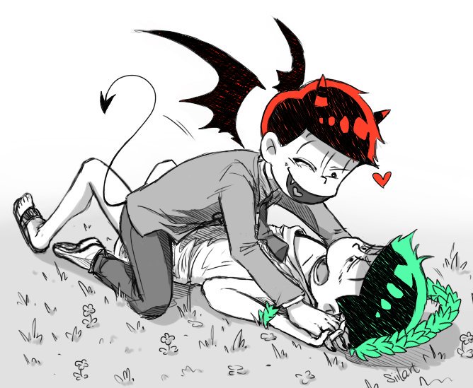 EranGosss's tweet photo. Uhh :3 #osomatsusan #osomatsu #choromatsu #megami #devil #devilosimatsu #devimega https://t.co/qCMQjEGI9K