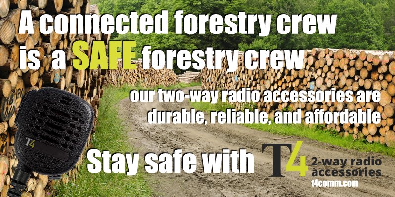 T4Comm's tweet image. Forestry crews stay safe with T4 #TwoWayRadio accessories. Free Shipping available! ow.ly/dM1a308uEZ3