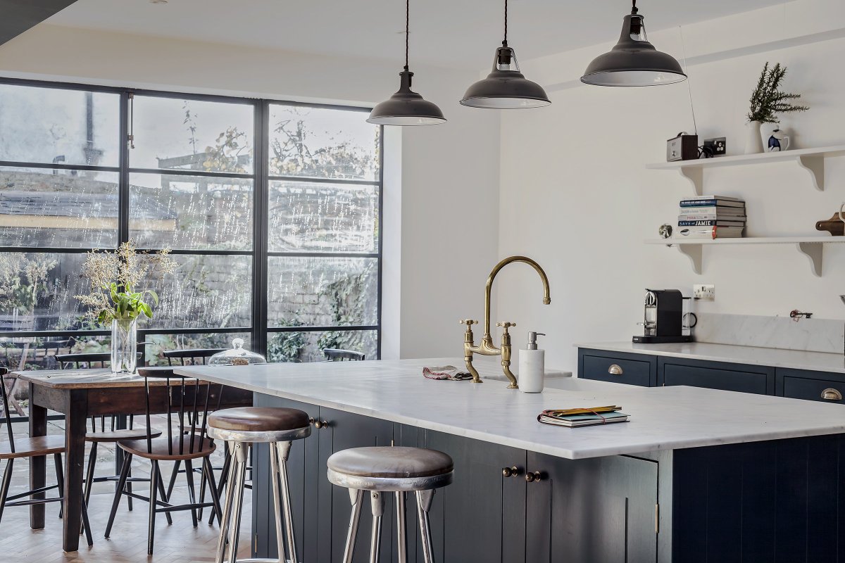 Contemporary marble and reclaimed brass. #craftedbyhand