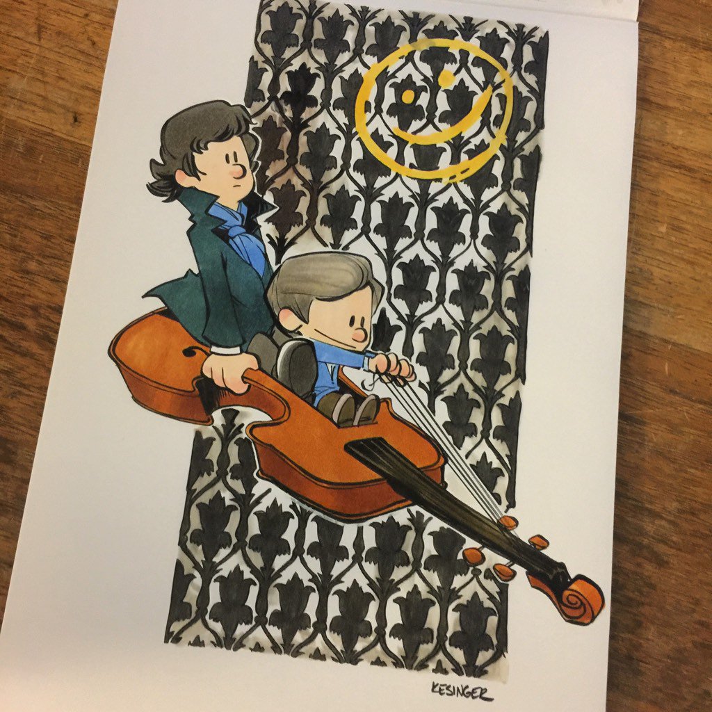 briankesinger's tweet photo. Surprise birthday art for my friend, talented director and above all else #sherlock fan, @supercaken https://t.co/U9Ikv2lmEM