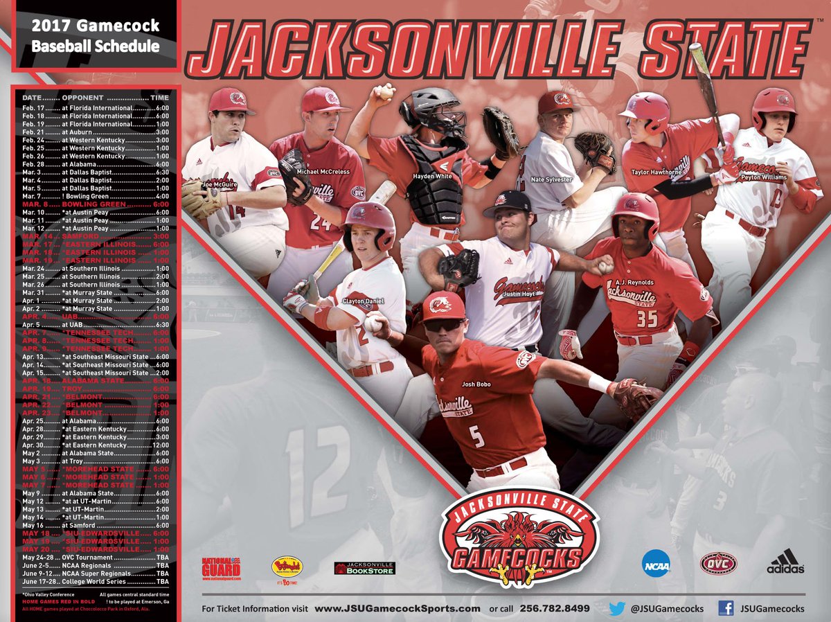 The unveiling of the <a href="/JSUBB/">Joyce Subb</a> 2017 schedule poster, the season is 18 days away! First home game is March 8 <a href="/JSUGamecocks/">Jax State Athletics</a> <a href="/PosterSwag/">Poster Swag</a>