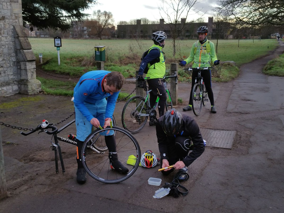 putneycricket's tweet photo. plus Brooksey got a puncture at mile 0 (in his pirate gear) #aaarr! https://t.co/7GrH5mx1Ti