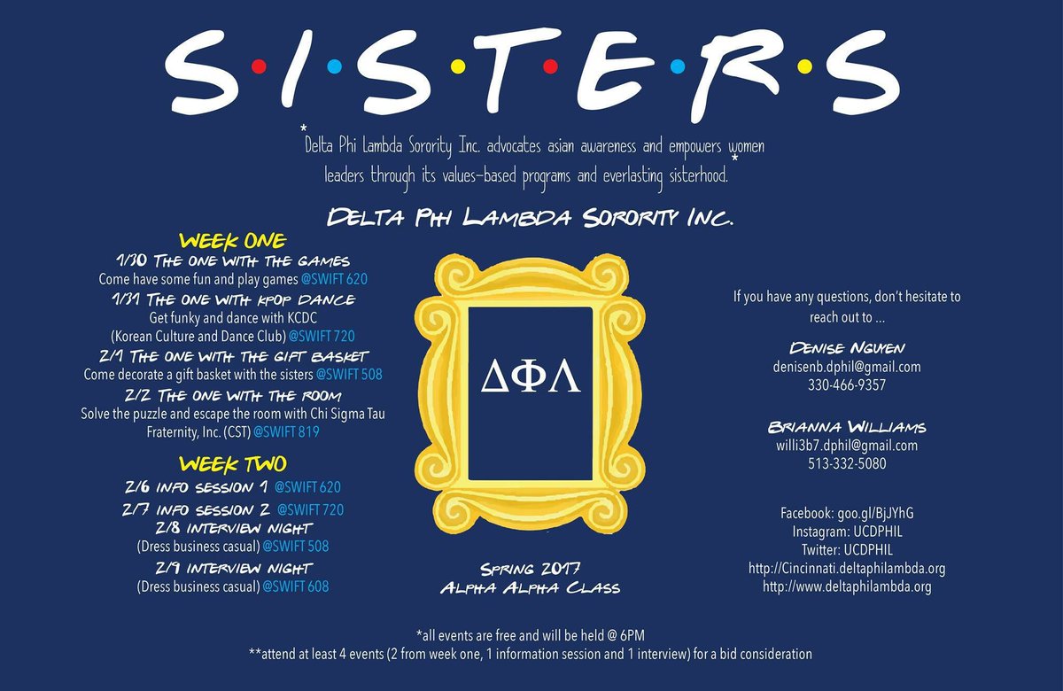 Recruitment officially starts today! Come play some games with the S•I•S•T•E•R•S (6PM @ SWIFT 620) Hope to see you guys there!!