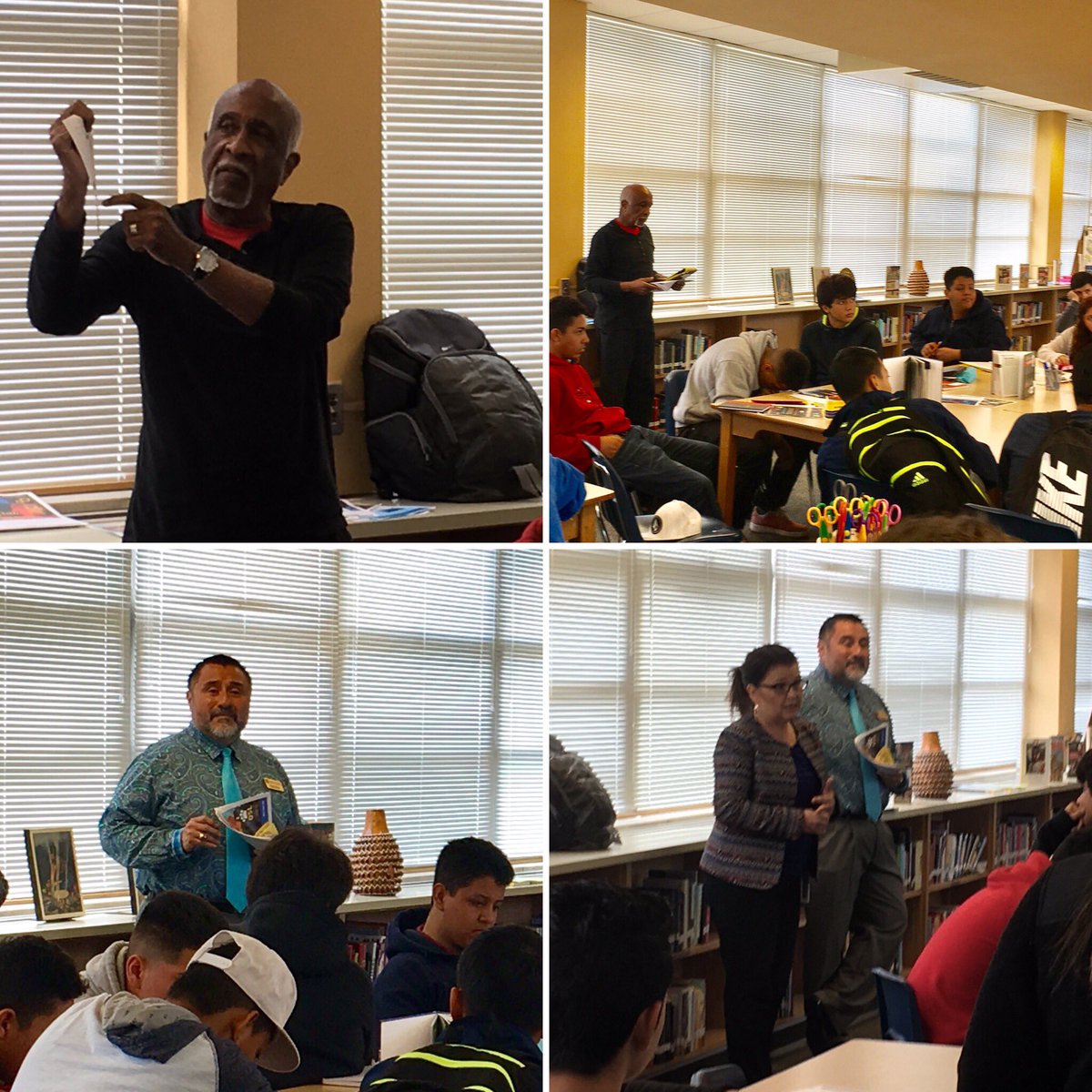 LGPLibrary's tweet photo. Vikings enjoy Tanya Tillman &amp; Ismael Aleman from Mountain View College, also Ernest McMillan with CARA MIA @dallasschools @DISD_Libraries https://t.co/cedP2qlUv2
