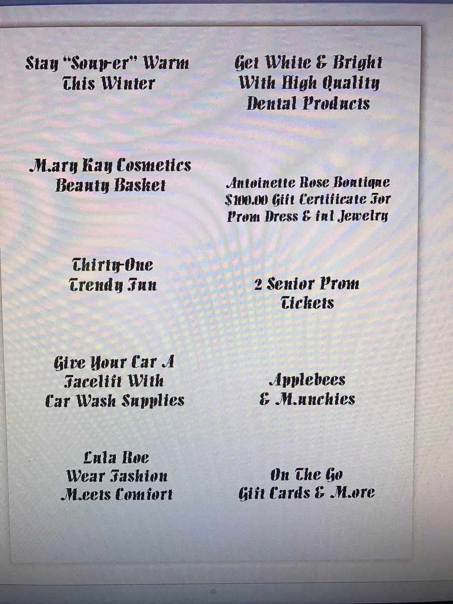 These are some of our baskets for the prom fashion show Wednesday! Come out for your chance to win🎁🎉