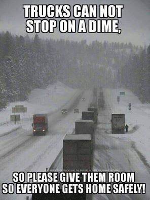 RAtrucking's tweet photo. Be considerate of trucks, especially in bad weather! Safe driving to all! https://t.co/pOOM2ZaeVs