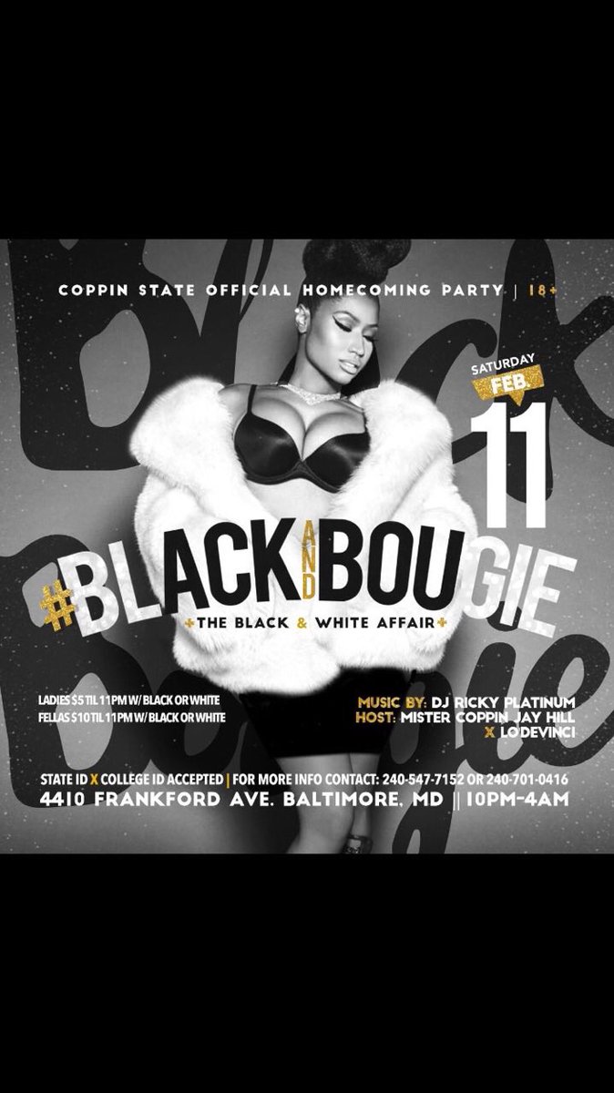 dynasty_motionz's tweet photo. CSU HC 2017 Weekend Line Up🔥

FRI: Stepshow After-Party w. @pnbrock 🎤 @ Bliss
🎟https://t.co/gbLues3xhV…

SAT: HC Party #BlackAndBougie ⚫️⚪️🍾 https://t.co/yN8C2aTvVN
