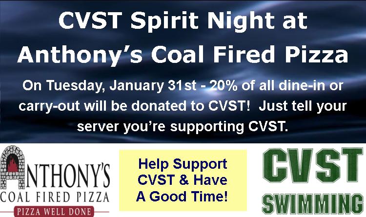 CVSTSwimming's tweet photo. Don't forget to join #CVST tomorrow night for Spirit Night at @AnthonysCFPizza in C'Wood, Join the Coaches at 6:30pm. #FunnnestTeam https://t.co/e2XZAIJbcv