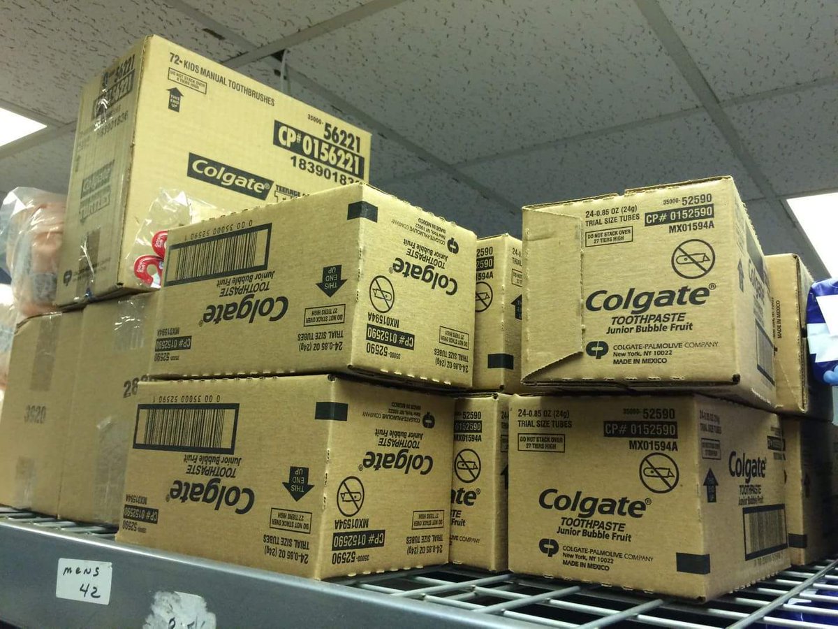 Dr. John Wiltz and staff of Davison donated some much needed toothpaste. Thank you for helping us restock the Personal Needs Room!