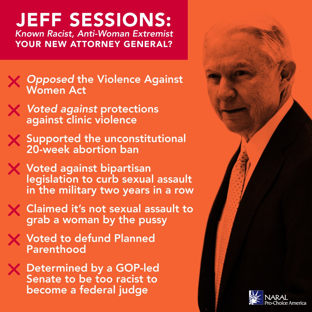 NARAL on Twitter: "Jeff Sessions has a long history of 