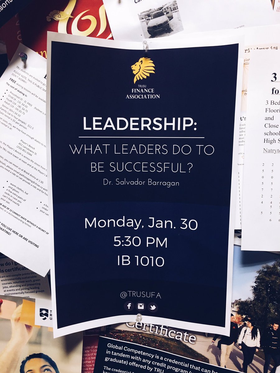 trusufa's tweet photo. Don't forget! 🔥Today 5:30PM at IB1010, come learn all about #leadership and what makes leaders so successful! #trusufa #myTRU https://t.co/9DUmNrEkEM