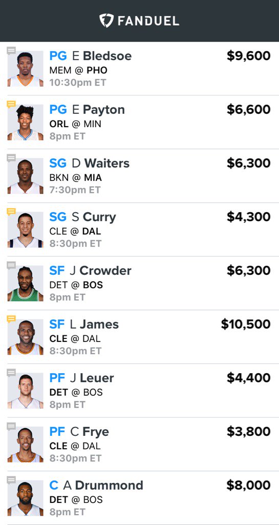 DFS__AJ's tweet photo. Tonight's line let's get it #MoneyTeam  https://t.co/TwbNUAaQpm https://t.co/A09qWqDCGl