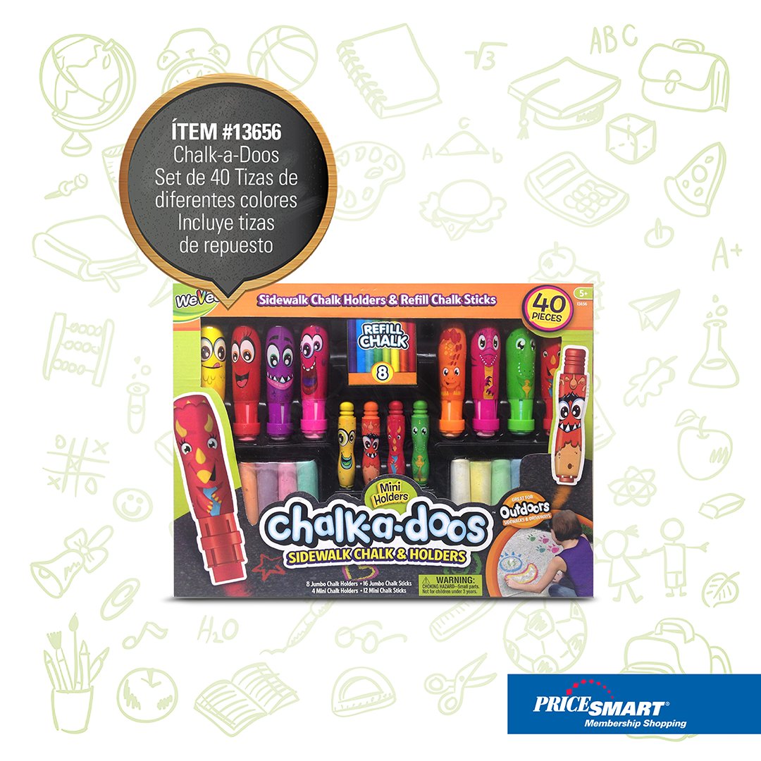 ¡Un set de tizas para que los niños se diviertan aprendiendo! 
Conozca el precio aquí: bit.ly/2jvkH4L