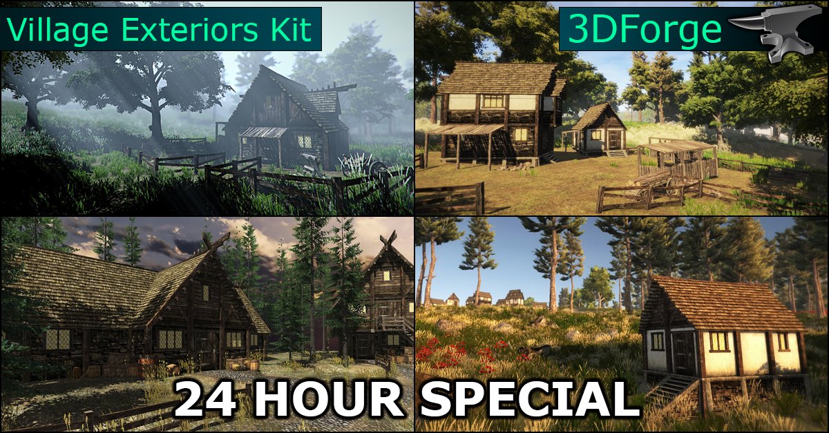 3DForge's tweet image. 24 HOURS SPECIAL !!! $45 Village Exteriors Kit bit.ly/2dvm4NM #unity3 #indiedev #gamedev @UnityAssetStore @AdamGoodrich