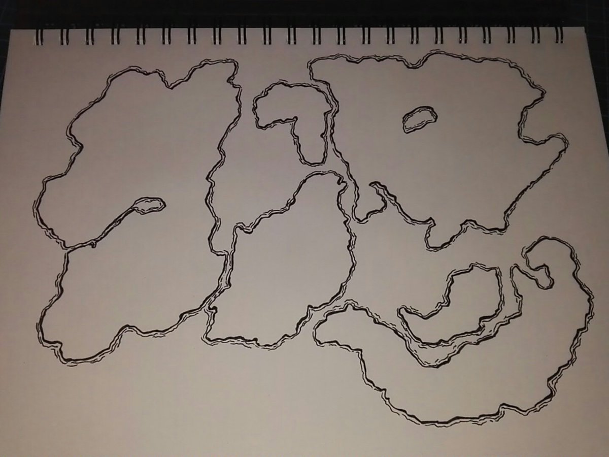 Atiscube's tweet photo. Let there be lig...wait. Let there be lines!!! My puns are slowly getting worse. #newworldmap #DnD #hadtoredrawthistwice #namelessworld https://t.co/kFsWKrtDFu
