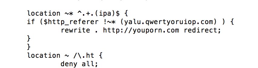 qwertyoruiopz's tweet image. since it looks like people like to hotlink to my ipa via websites filled with ads, new nginx config is in effect: