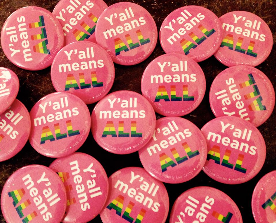 SouthernEqual's tweet image. To be super clear about it: "Y'all Means All" includes Muslims, immigrants and refugees. #NoBanNoWall #LGBTsouth