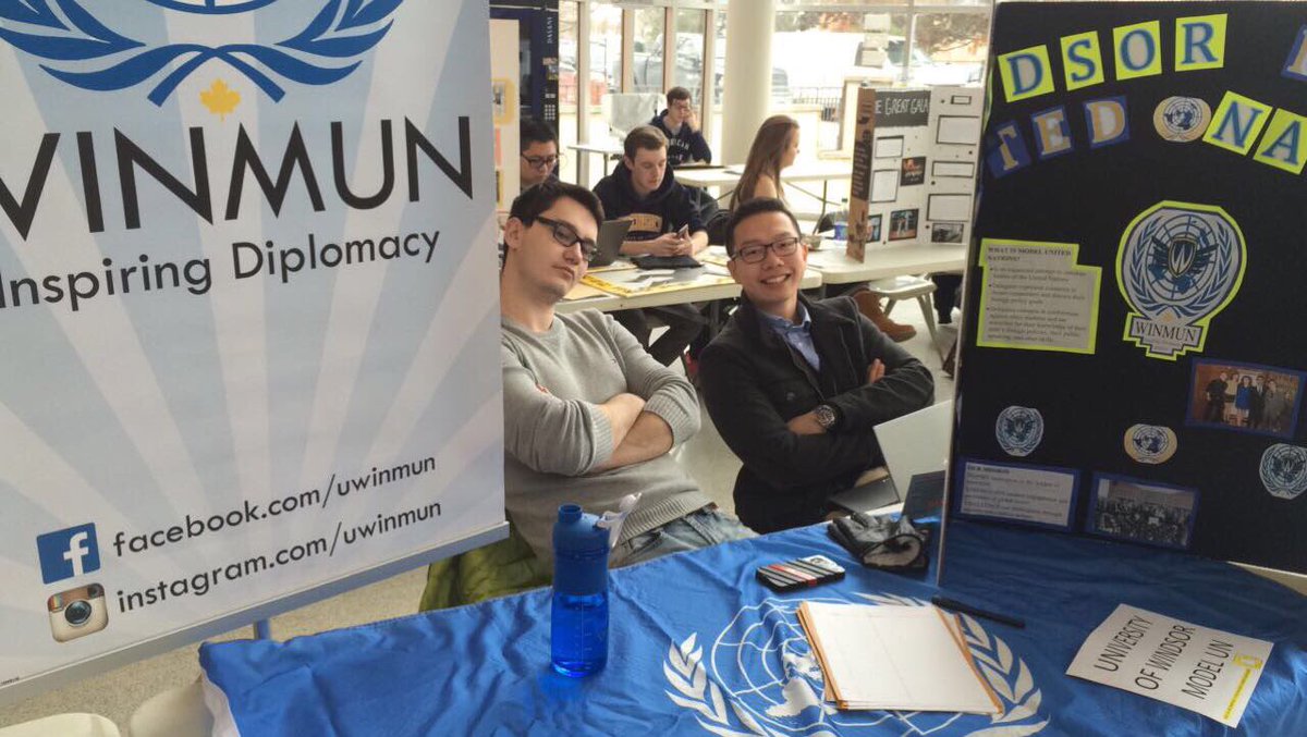UWinMUN's tweet photo. #WinMUN delegates are at clubs days today! Come see us in the CAW student centre! https://t.co/w61NgLz8Qo