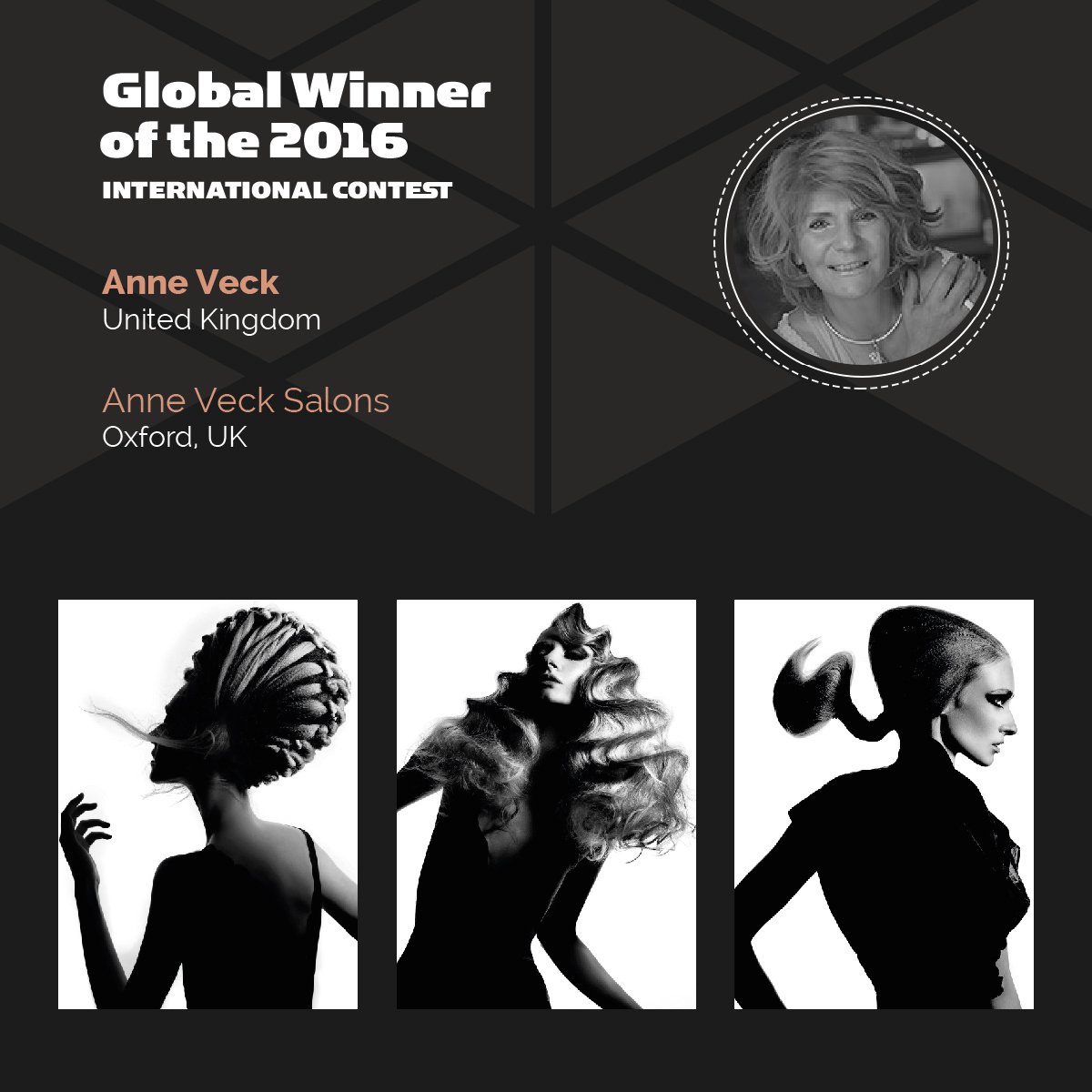 Style Masters 2016 Global Winner Anne Veck with her winning look. This year it could be yours! #YOUCANBETHENEXT #StyleMasters17