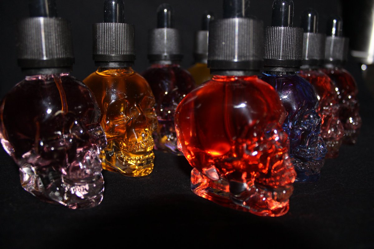 SkullLabs's tweet photo. We stock premium #e-Juice &amp; love the flavours that our chef has created.  Which is your favourite?  Buy now if you haven't tried them! #vape https://t.co/RlJQjby7M3