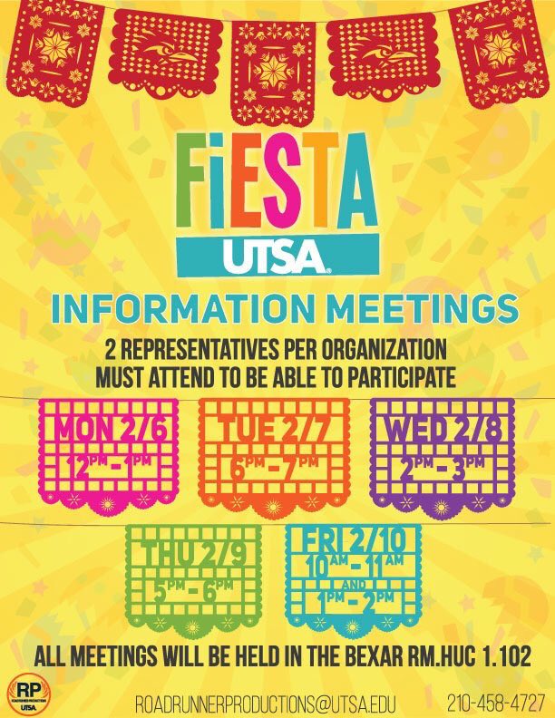 utsa_sga's tweet photo. WHO'S READY FOR FIESTA UTSA 
🥑🌽🌮🍴💃🏻🤙🏼 https://t.co/4jKpiOqbFK