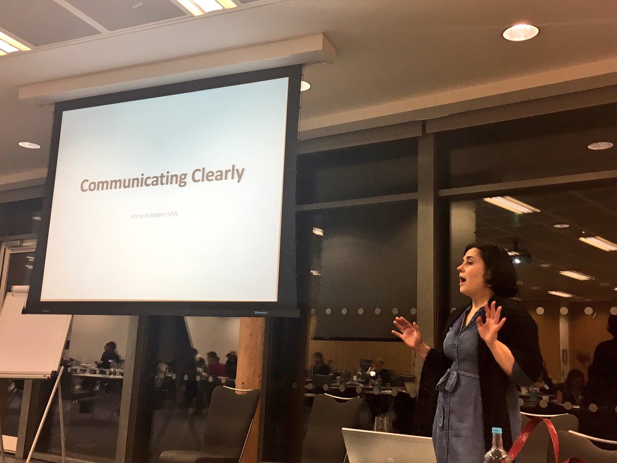 One of the best presentations so far on how to communicate clearly by the ever eloquent <a href="/AnneInVino/">Anne Krebiehl MW</a> #knowshowtocommandaroom <a href="/mastersofwine/">Masters of Wine</a>