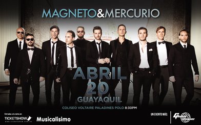 Ticketshow's tweet image. MAGNETO Y MERCURIO - GUAYAQUIL
COLISEO VOLTAIRE PALADINES POLO 20/ABR 20:30
Información y compras onliine: ow.ly/lE5k308uXab