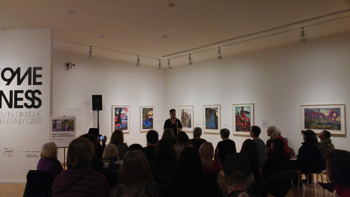 VanArtGallery's tweet image. #JanetRogers read from her powerful new collection of poems last Saturday in #WeCometoWitness. 1/2