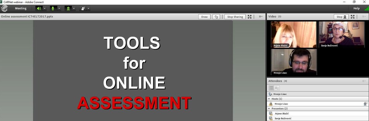 abfromz's tweet photo. Join us for a webinar about online assessment tools #ict4elt @bsanja @FireFoxCro @CARNetHR https://t.co/hACIWgrlS7
