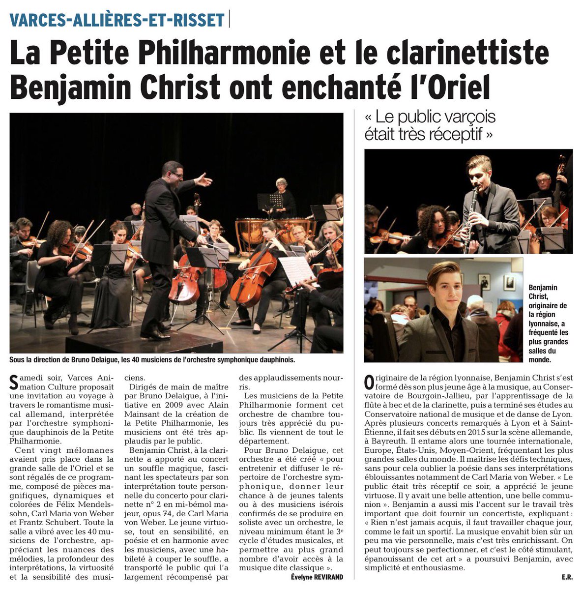 christben's tweet photo. Mille mercis @br_delaig @lpp38_gre pour ces superbes concerts! Article du Dauphiné Libéré paru ce jour après le concert de samedi. https://t.co/cVbbZ66C1m