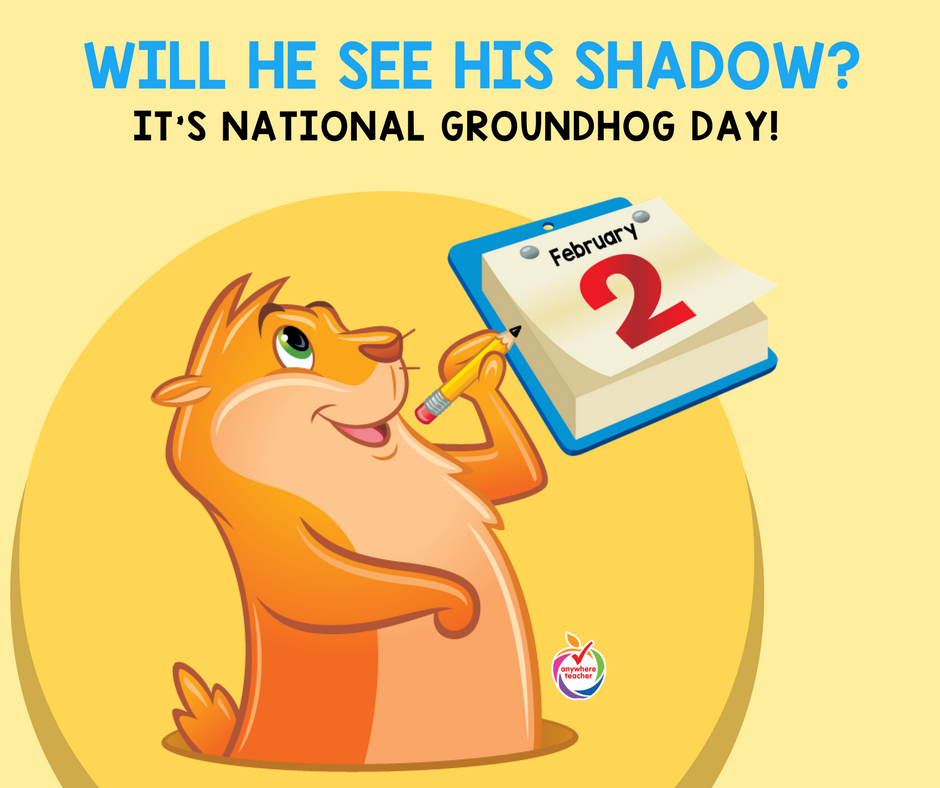 SchoolZone's tweet image. Happy #GroundHogDay!  Have you seen your shadow?  #AnywhereLearning #AnywhereTeacher