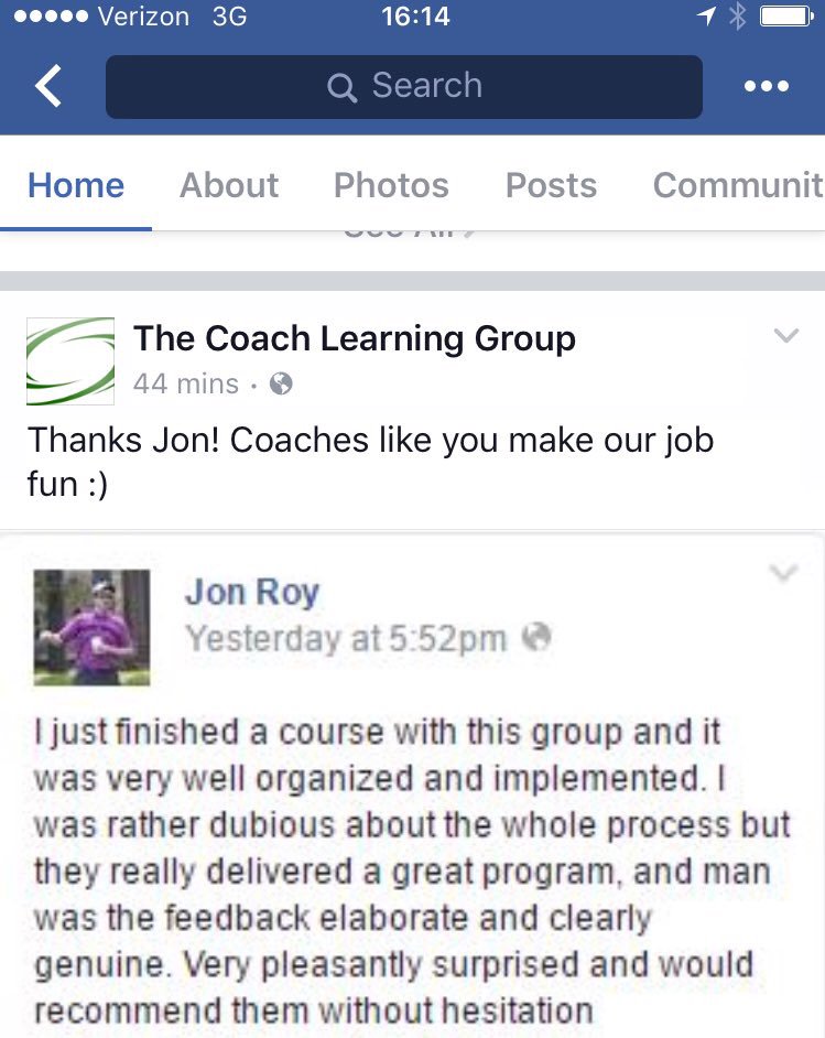 theclg1's tweet photo. Thank you Jon Roy for your engagement in @tclg1 @pgaofcanada Professional Development Planning Course and for the high quality feedback. https://t.co/Mvfc6KQI29