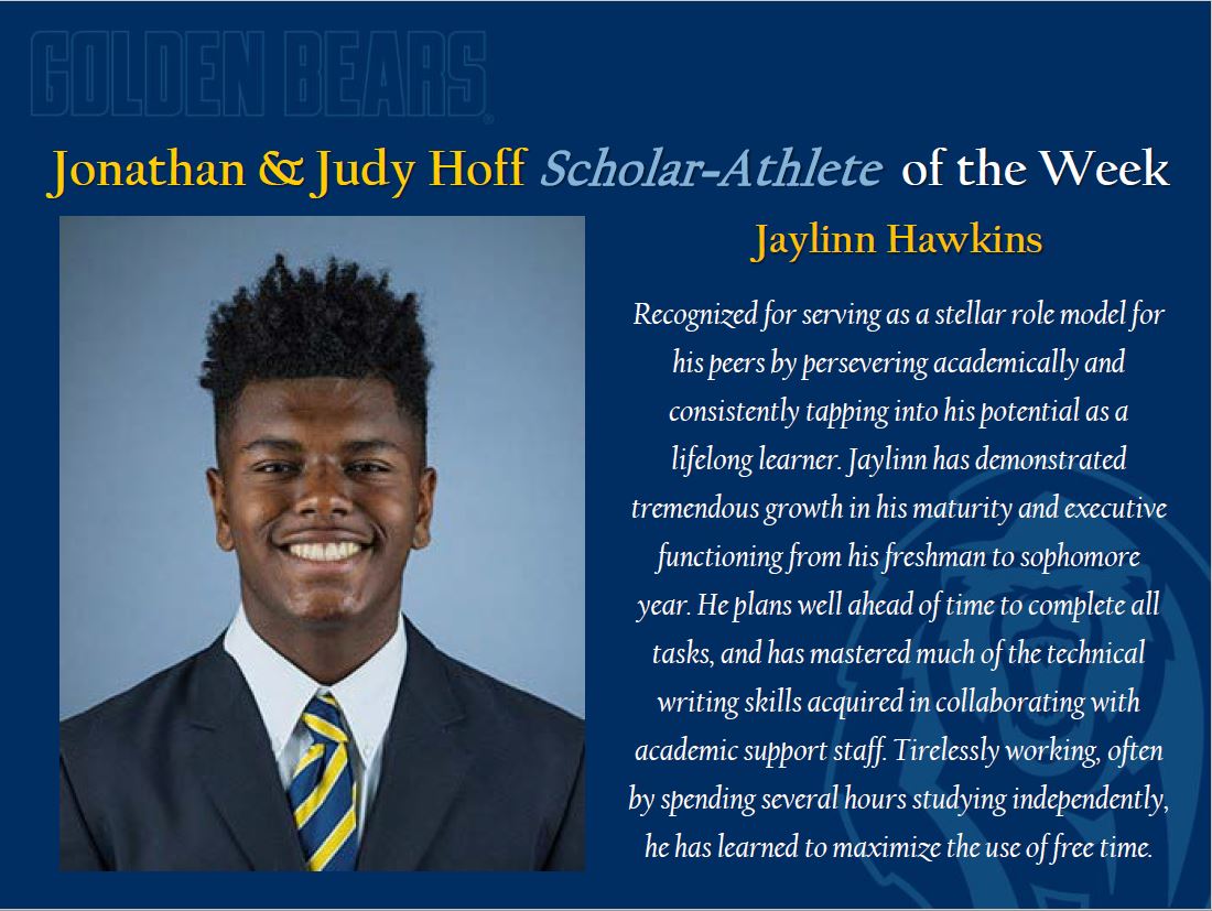UCBerkeley_ASC's tweet photo. Week 2 of Spring 2017 recognizes @CalFootball's Jaylinn Hawkins as the Jonathan &amp; Judy Hoff Scholar Athlete of the Week. https://t.co/PLrqLW1g6Z