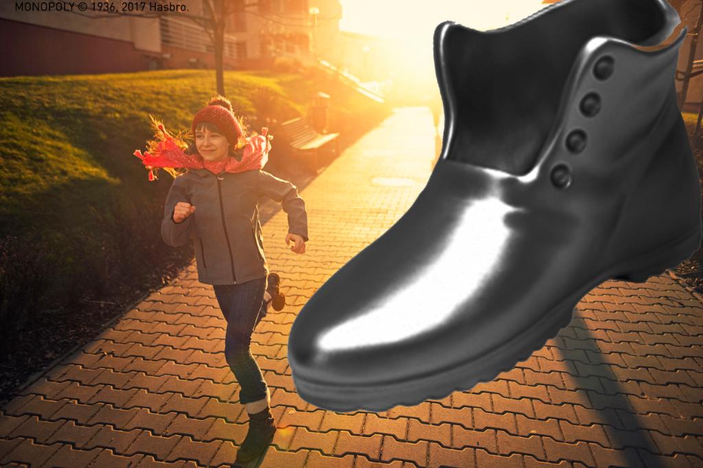 Zipcar's tweet photo. Let the children play in litter-free parks. Don’t leave your giant old shoes in them. #savethecar #monopolyvote https://t.co/7FSmptosdb https://t.co/IEQj6sJKCG