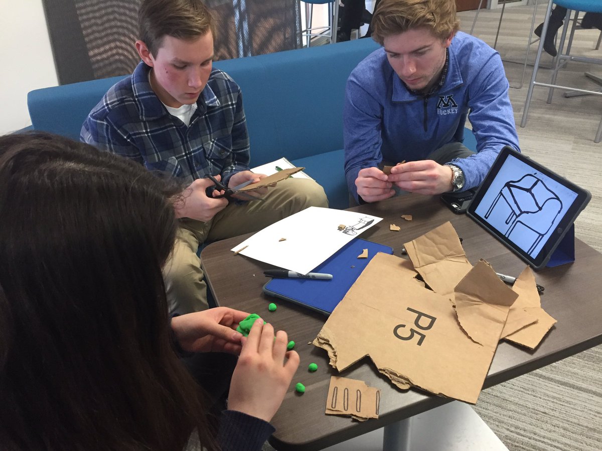 TonkaVantage's tweet photo. Design + Marketing students working on prototyping after learning about Stanford U's #designthinking model. https://t.co/uCwEgQCeqN