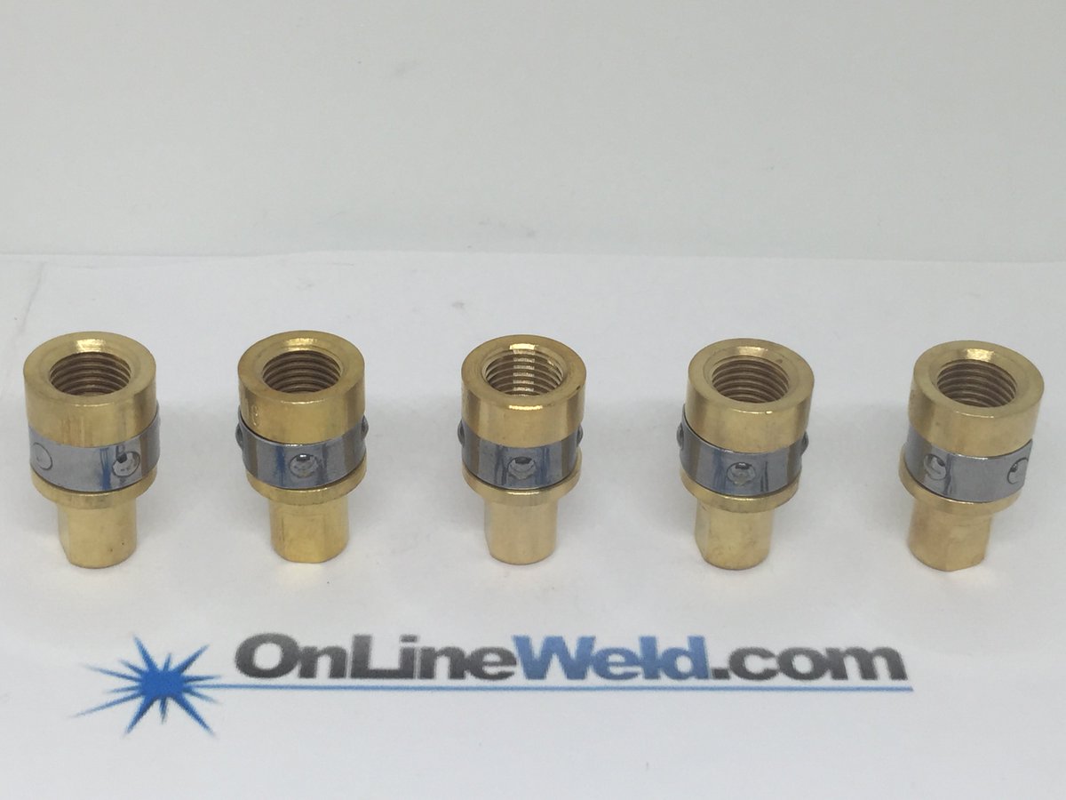TRAFIMET 5pk #ME0130 #169716 #770402 Adapter/diffuser contact tip compatible for Miller® M-10/15 M-100/150 / Hobart #madeinitaly #weld