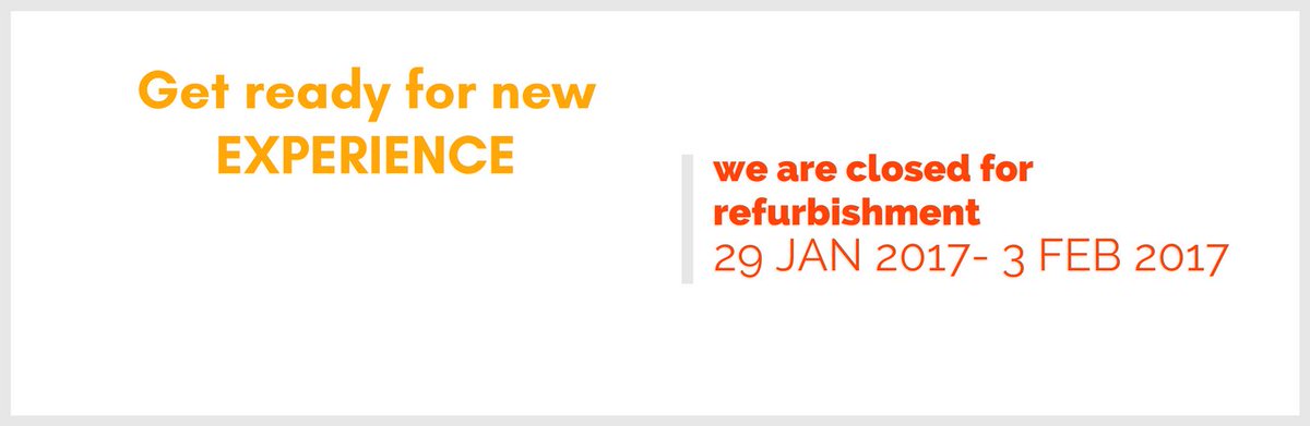 nepalhanwell's tweet photo. Get ready for new experience!

We are closed for refurbishment from 29 Jan 2017 to 3 Feb 2017.
Apology for any inconvenience caused. https://t.co/paOeEL9cY0
