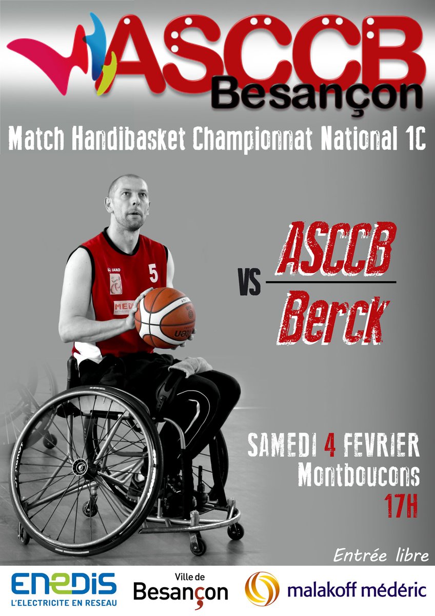 alhetany's tweet photo. Venez nombreux encourager l'équipe de #Basket #handisport de #Besancon samedi 4 février à 17h aux Montboucons https://t.co/3AVgHHY65R