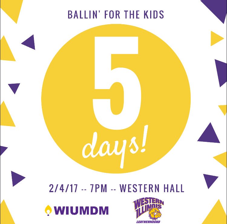 WIURockyTHON's tweet photo. 5 more days until WIUDM Ballin' for the Kids w/ @WIUMensHoops ! You don't wanna miss out! 7PM @ Western Hall #IgniteTheFight #GoLeathernecks https://t.co/VAYCYdSZe7