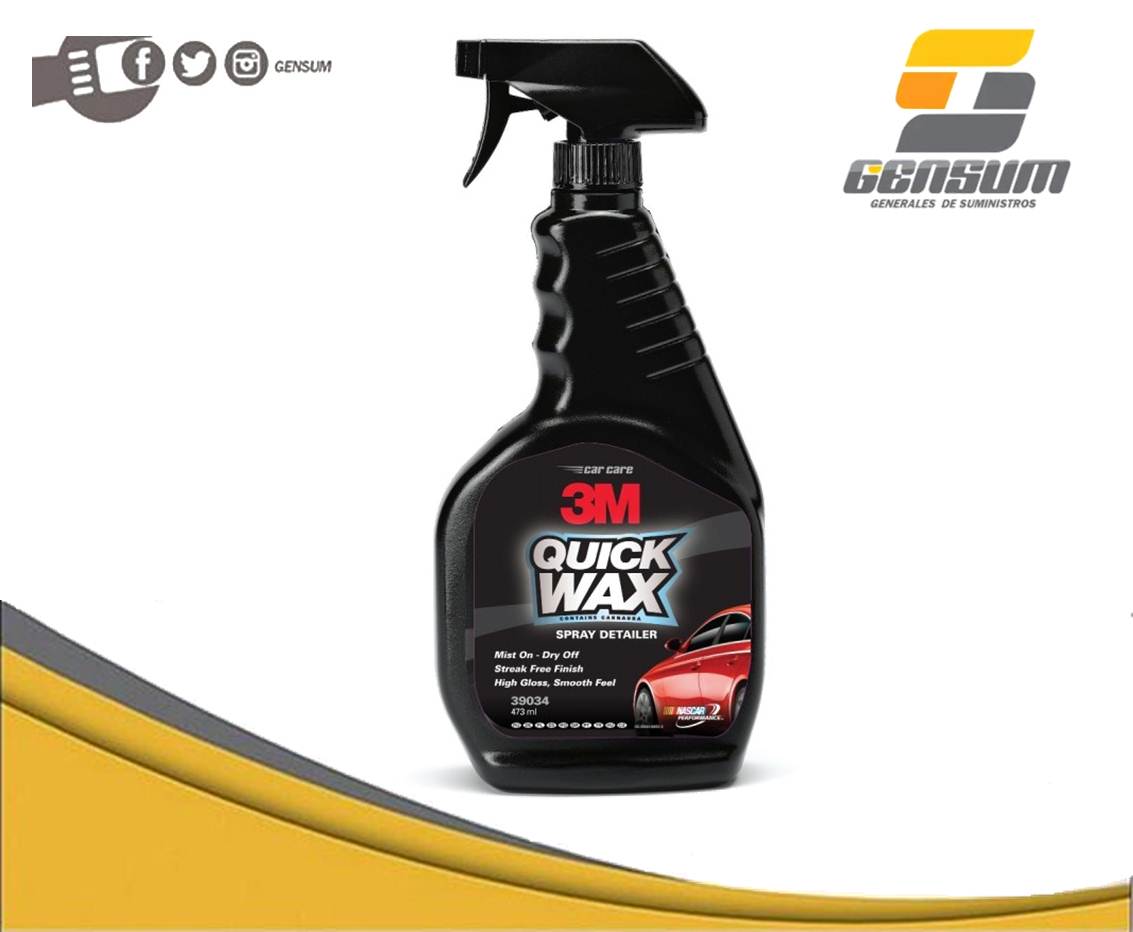 construdeco__'s tweet photo. 3M #QuickWax Spray Detailer  

Se puede aplicar húmedo o seco, Proporciona un acabado brillante, sin rayas después del lavado
#Gensum https://t.co/JLY85KKX0d